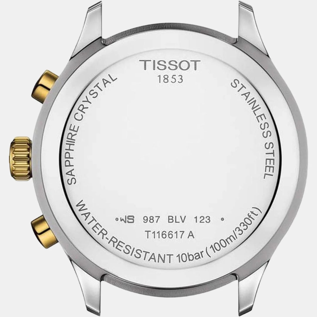 Tissot Chrono XL Classic Quartz Chronograph Watch – 45mm Blue Dial Two-Tone Bracelet