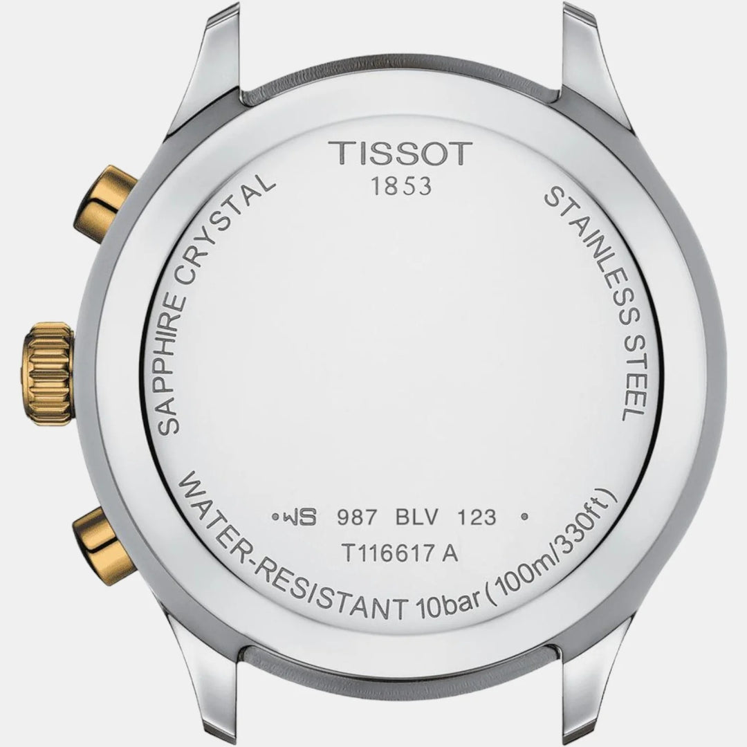 Tissot Chrono XL Classic Quartz Chronograph Watch – 45mm Green Dial Two-Tone Bracelet