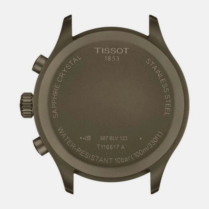 Tissot Chrono XL Classic Quartz Chronograph Watch – 45mm Khaki Dial Leather Strap