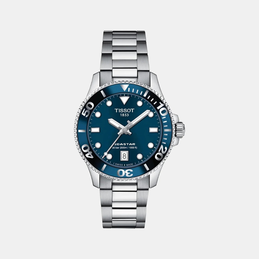 Tissot Seastar 1000 Quartz Watch – 36mm Blue Dial Steel Bracelet