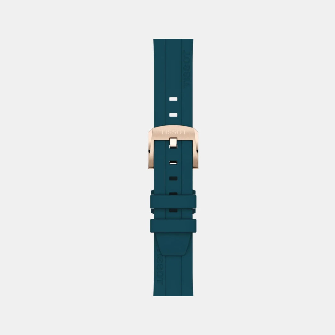 Tissot Seastar 1000 Quartz Chronograph Watch – 38mm Turquoise Dial Rose Gold Silicone Strap