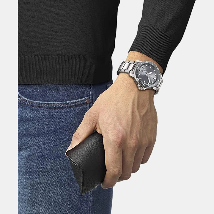 Tissot Seastar 1000 Powermatic 80 Watch – 43mm Grey Dial Steel Bracelet