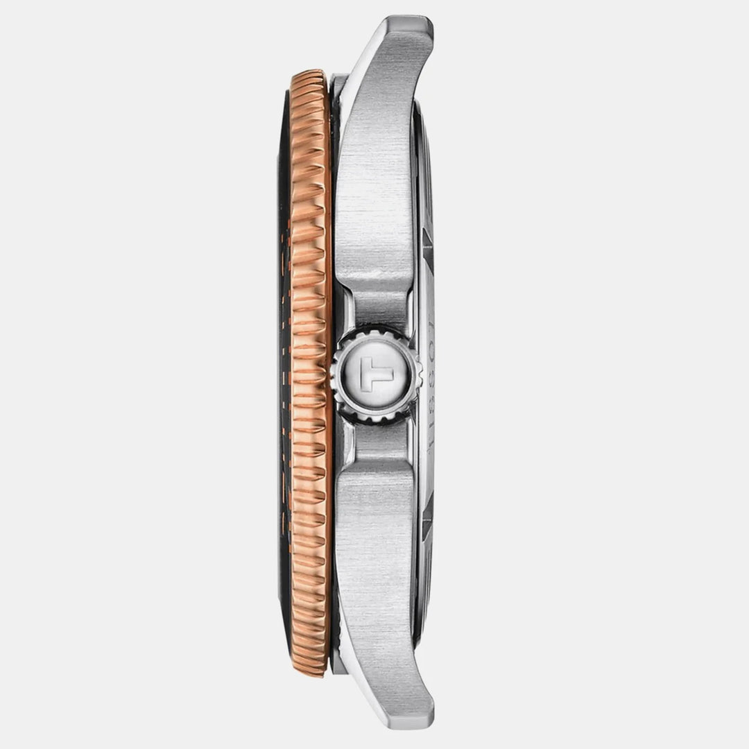 Tissot Seastar 1000 Quartz Watch – 40mm Black Dial Two-Tone Rose Gold Bracelet