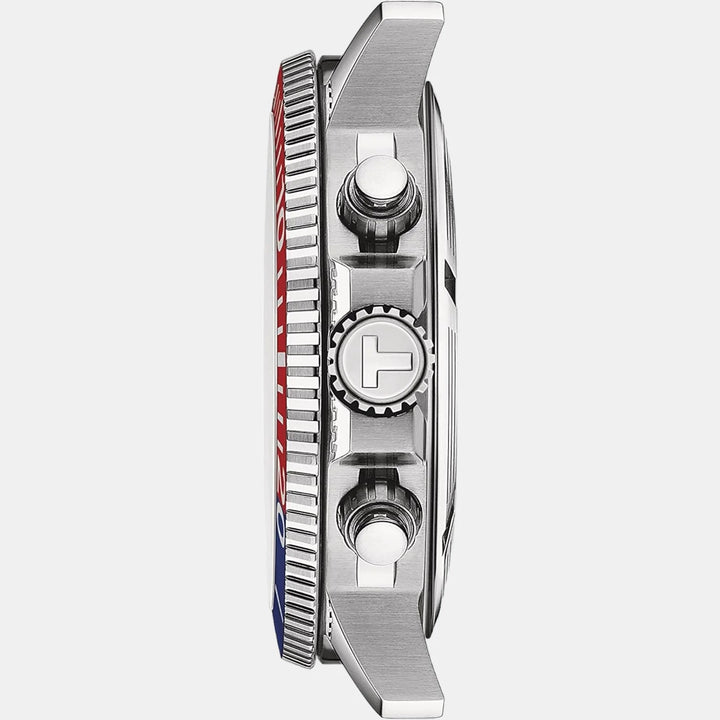 Tissot Seastar 1000 Quartz Chronograph Watch – 45.5mm Blue Dial Pepsi Bezel Steel Bracelet