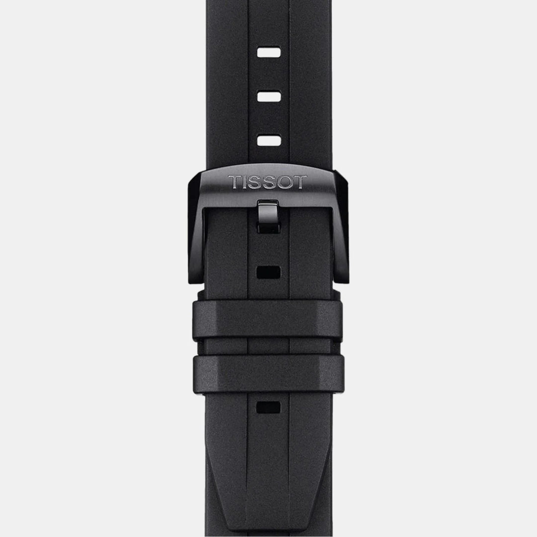 Tissot Seastar 1000 Quartz Chronograph Watch – 45.5mm Black Dial Rose Gold PVD Rubber Strap