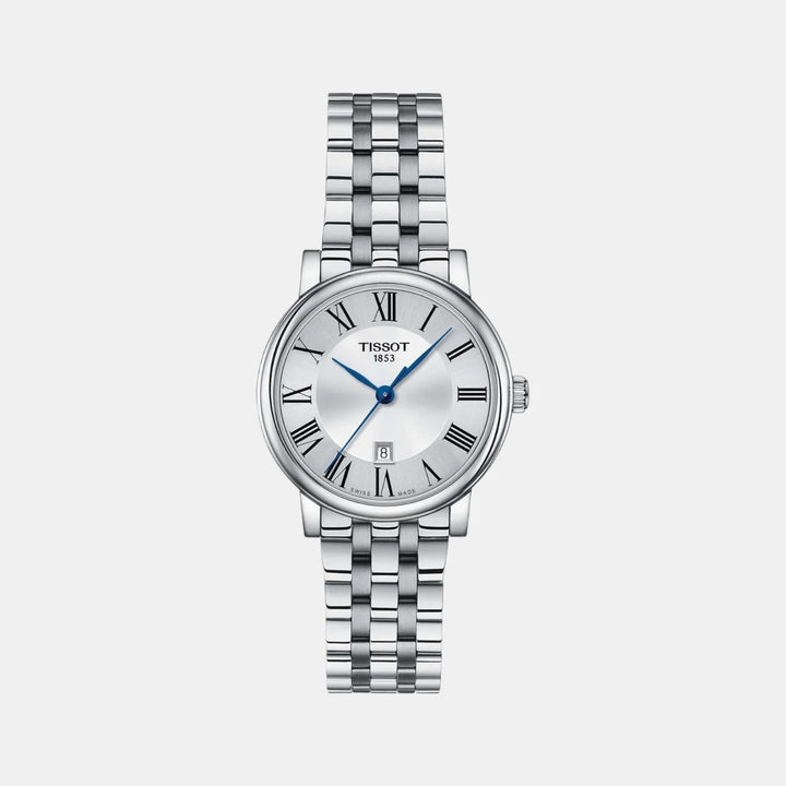 Tissot Carson Premium Lady Watch – 30mm Silver Dial Steel Bracelet