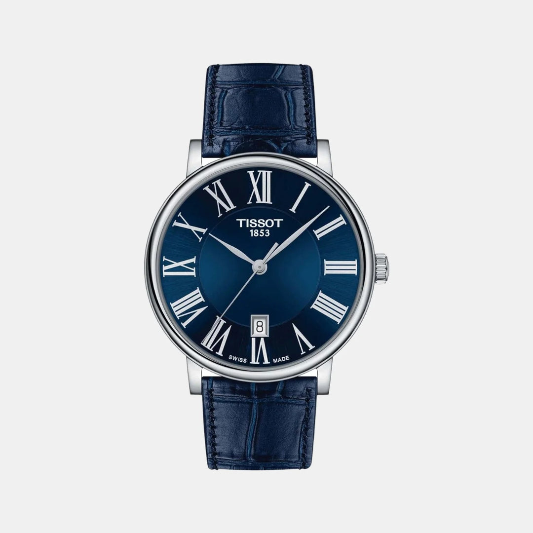 Tissot Carson Premium Gent Watch – 40mm Blue Dial Blue Leather Strap