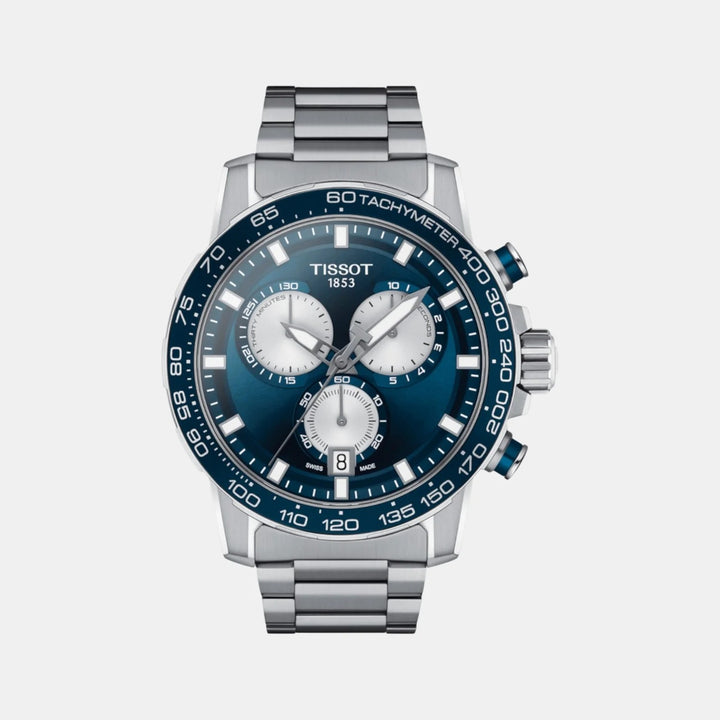 Tissot Supersport Chrono Quartz Chronograph Watch – 45.5mm Blue Dial Steel Bracelet