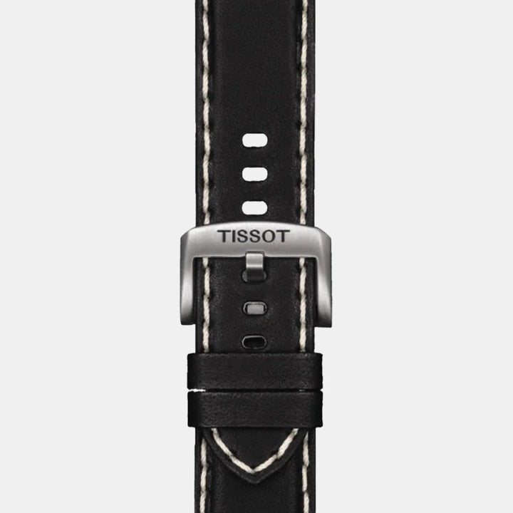 Tissot Supersport Chrono Quartz Chronograph Watch – 45.5mm Black Dial Black Leather Strap