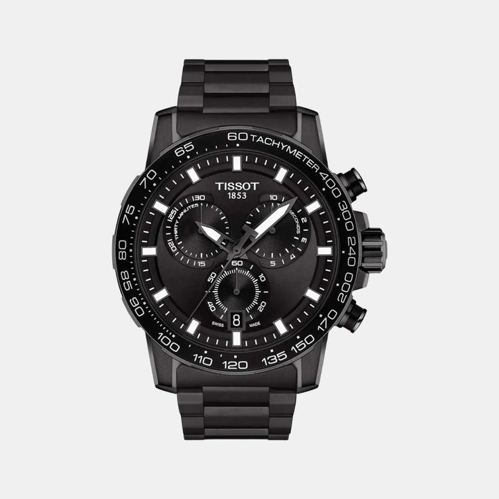 Tissot Supersport Chrono Quartz Chronograph Watch – 45.5mm Black Dial Black PVD Steel Bracelet