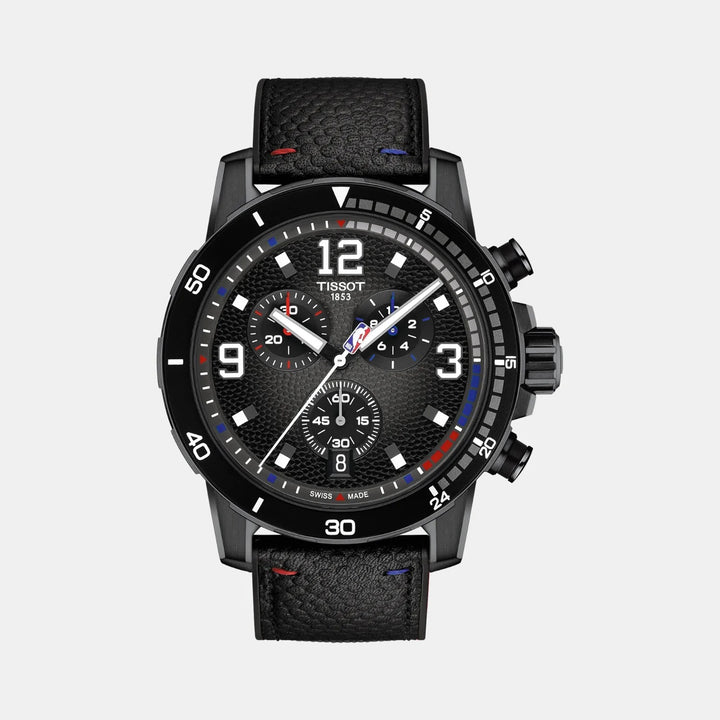 Tissot Supersport NBA 2025 Special Edition Chronograph Watch – 45.5mm Black Dial Black Leather Strap