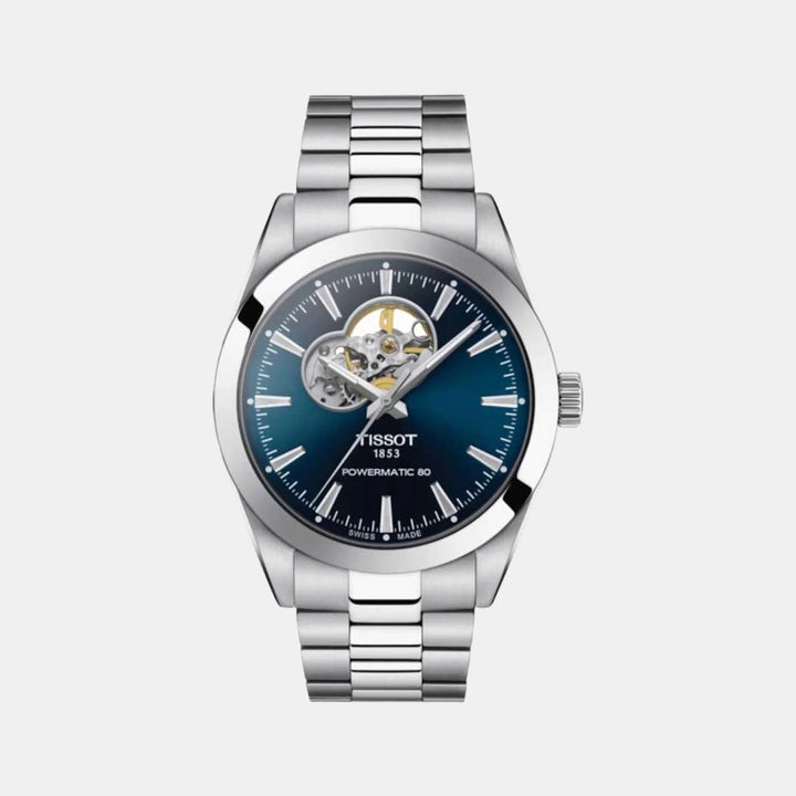 Tissot Gentleman Powermatic 80 Open Heart Automatic Watch – 40mm Blue Dial Steel Bracelet
