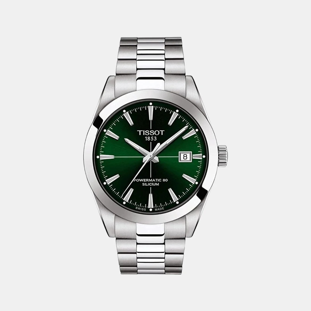 Tissot Gentleman Powermatic 80 Open Heart Automatic Watch – 40mm Green Dial Steel Bracelet