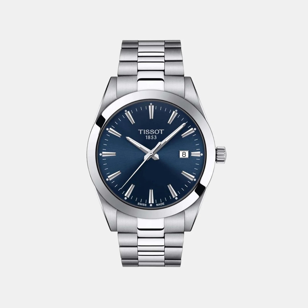 Tissot Gentleman Quartz Watch – 40mm Blue Dial Steel Bracelet