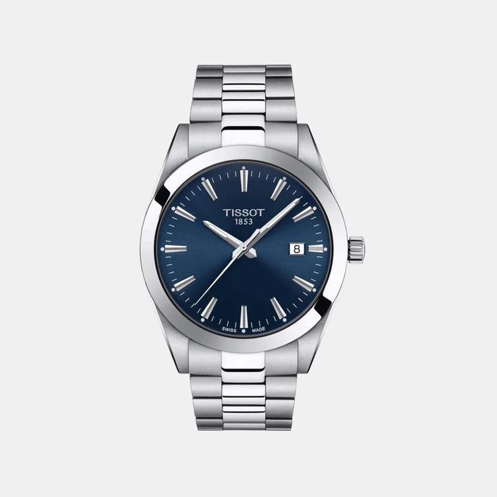Tissot Gentleman Quartz Watch – 40mm Blue Dial Steel Bracelet