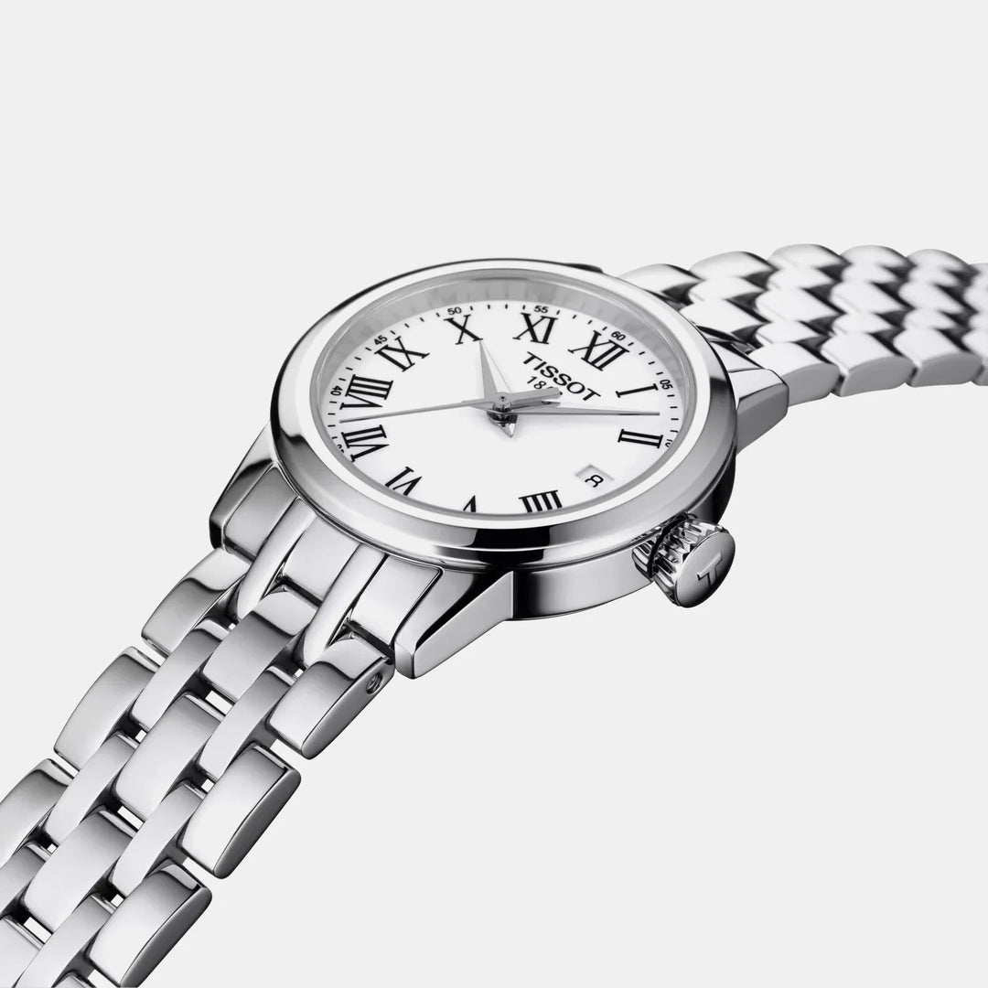 Tissot Classic Dream Lady Watch – 28mm White Dial Steel Bracelet