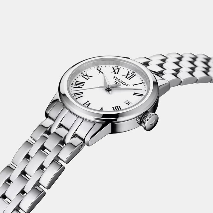 Tissot Classic Dream Lady Watch – 28mm White Dial Steel Bracelet