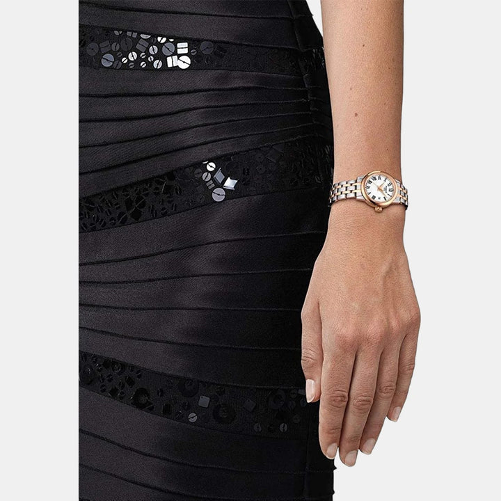 Tissot Classic Dream Lady Watch – 28mm White Dial Two-Tone Rose Gold Bracelet