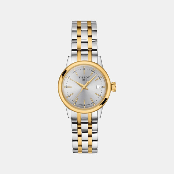 Tissot Classic Dream Lady Watch – 28mm Silver Dial Two-Tone Yellow Gold Bracelet
