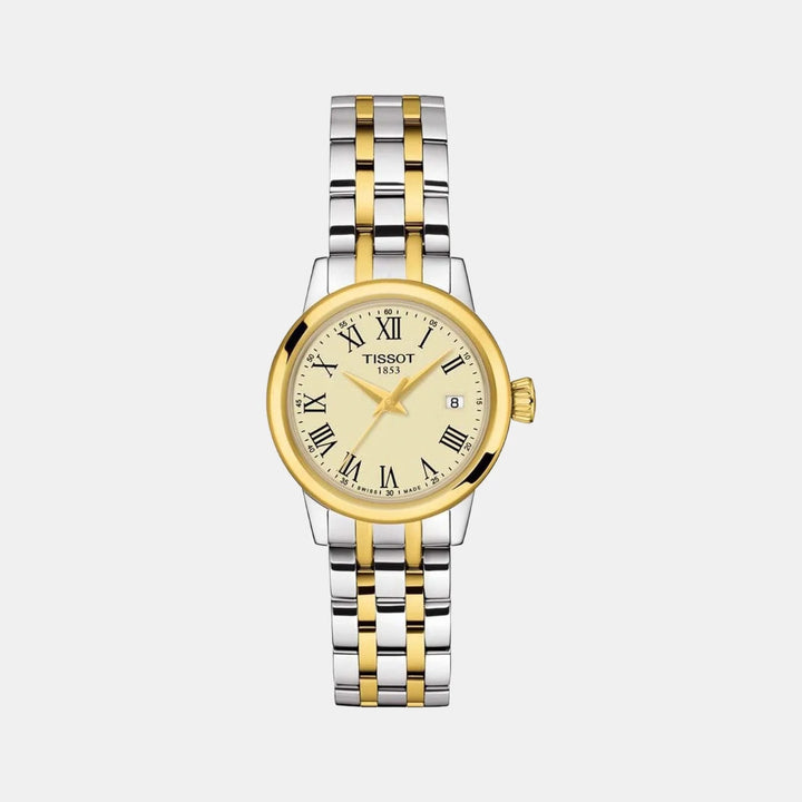 Tissot Classic Dream Lady Watch – 28mm Ivory Dial Two-Tone Yellow Gold Bracelet