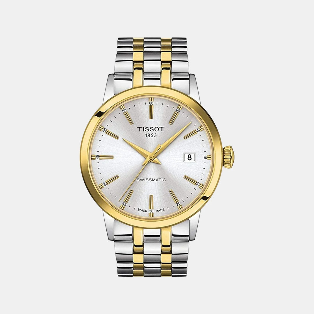 Tissot Classic Dream Swissmatic Automatic Watch – 42mm Silver Dial Two-Tone Yellow Gold Bracelet