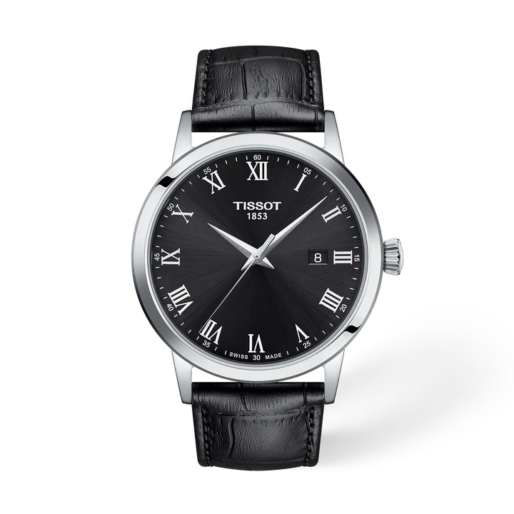 Tissot Classic Dream Gent Watch – 42mm Black Dial Black Leather Strap