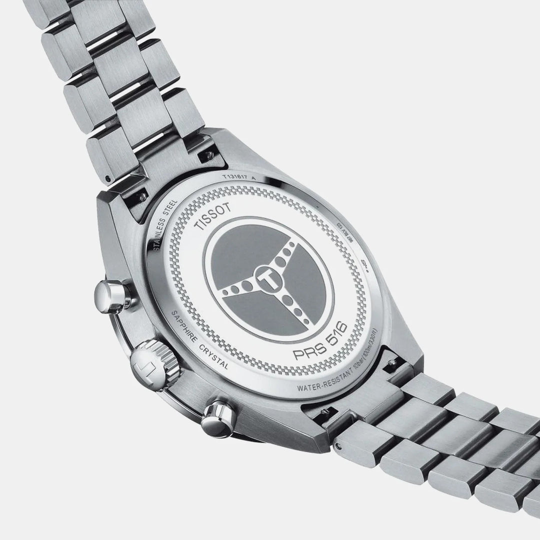 Tissot PRS 516 Quartz Chronograph Watch – 45mm Blue Dial Steel Bracelet