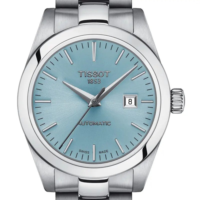 Tissot T-My Lady Automatic Watch – 29.3mm Ice Blue Dial Steel Bracelet