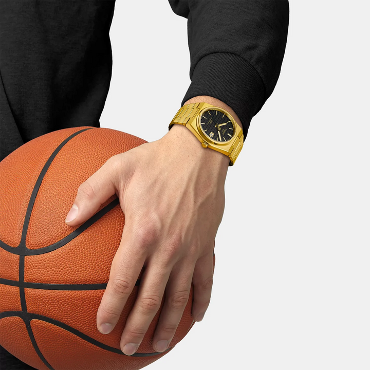 Tissot PRX Powermatic 80 40mm Automatic Watch – Black Dial Yellow Gold PVD
