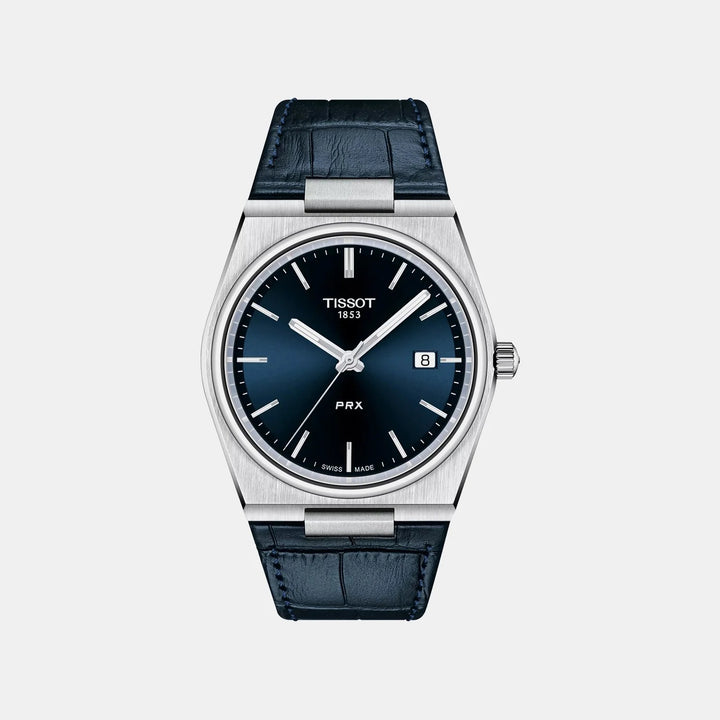 Tissot PRX 40mm Quartz Watch – Blue Dial Blue Leather Strap