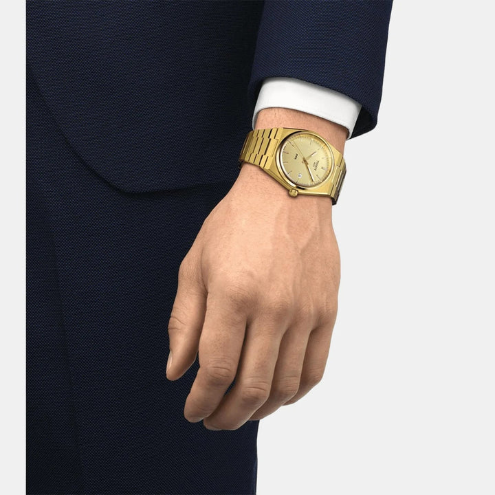Tissot PRX 40mm Quartz Watch – Champagne Dial Yellow Gold PVD