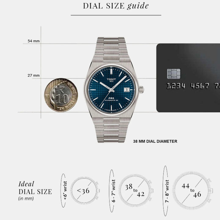 Tissot PRX Powermatic 80 38mm Titanium Automatic Watch – Blue Dial