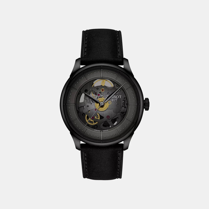 Tissot Chemin des Tourelles Skeleton 39mm Powermatic 80 Watch – Black PVD