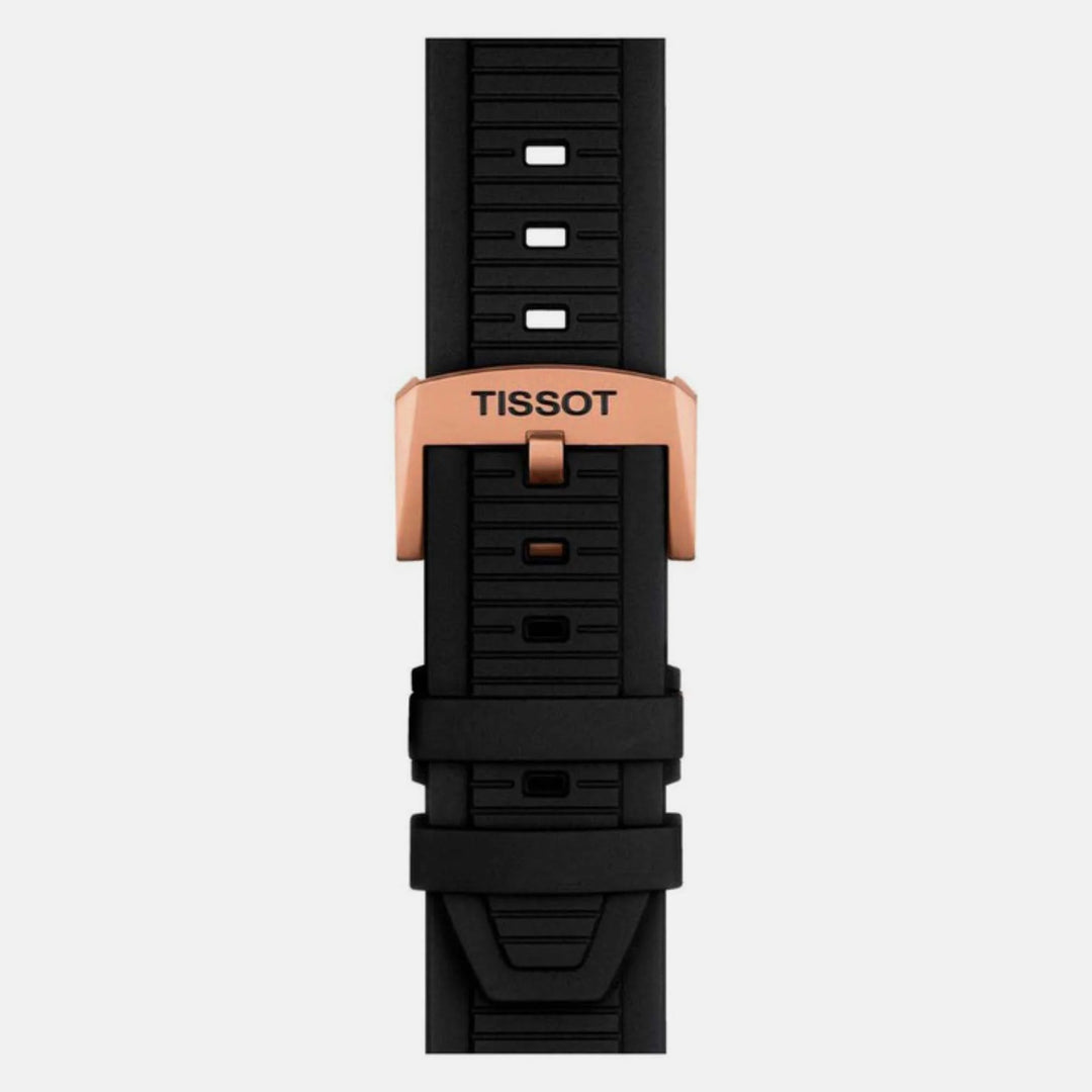 Tissot T-Race Chronograph 45mm Quartz Watch – Black Dial Black Rubber Strap