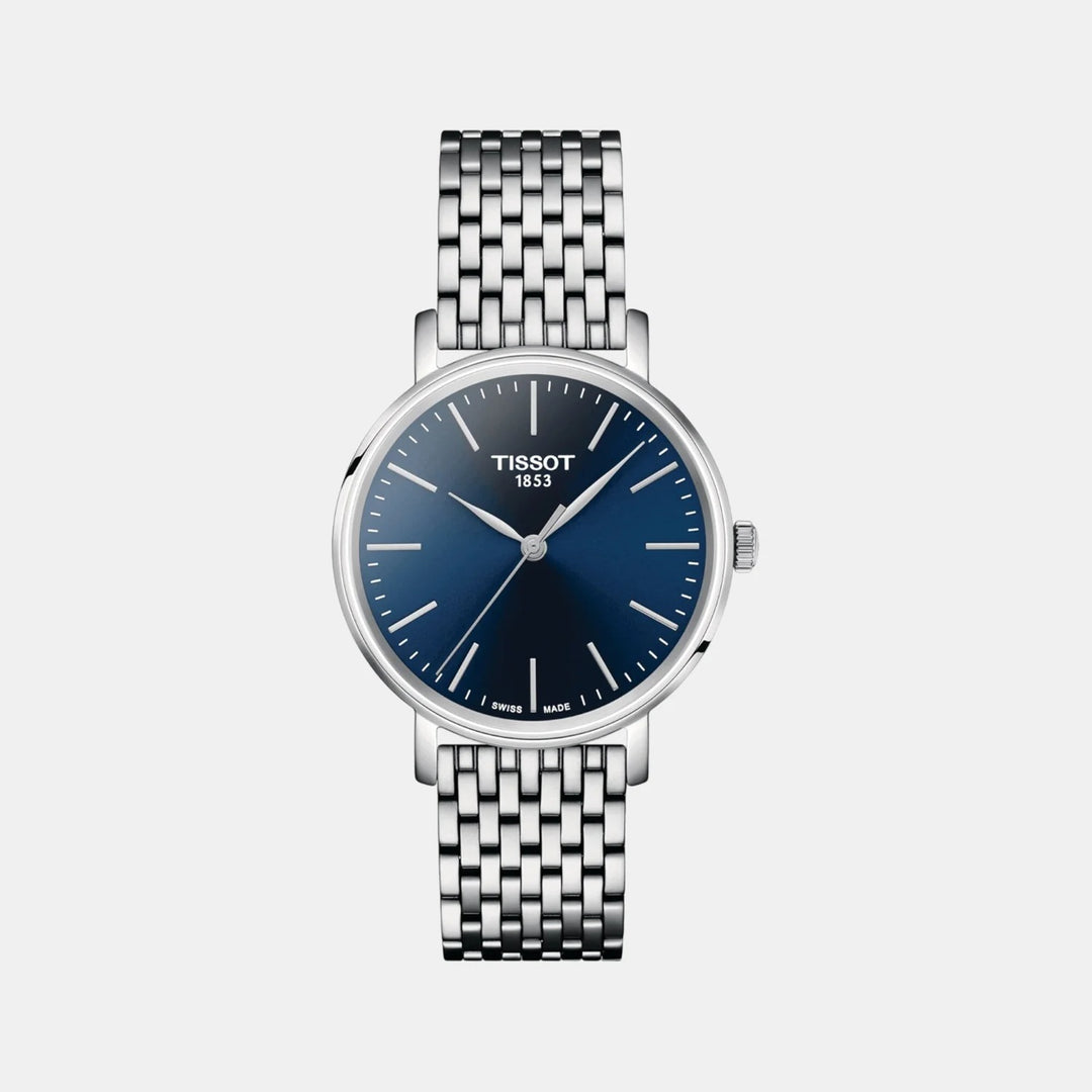 Tissot Everytime 34mm Quartz Watch – Blue Dial Steel Mesh