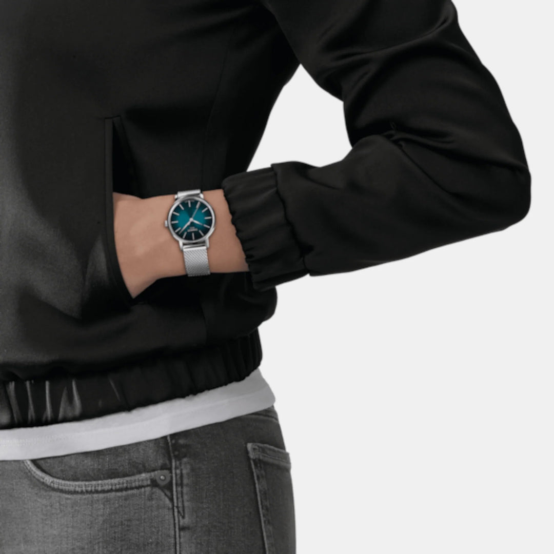 Tissot Everytime 34mm Quartz Watch – Black Dial Steel Mesh
