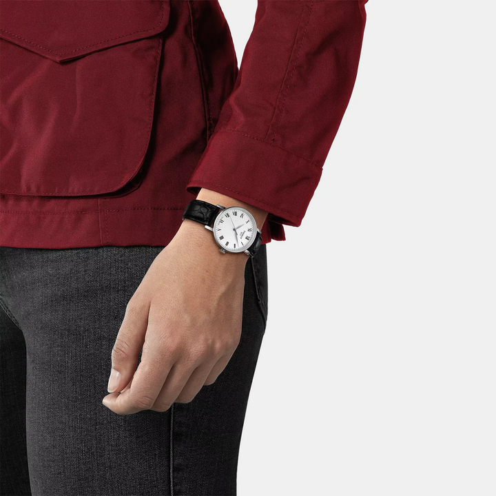 Tissot Everytime 34mm Quartz Watch – Cream Dial Leather Strap