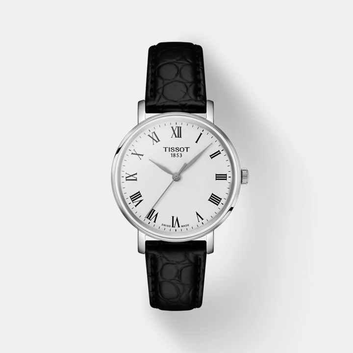 Tissot Everytime 34mm Quartz Watch – Cream Dial Leather Strap