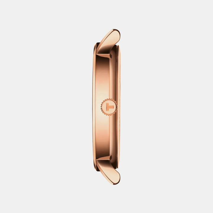 Tissot Everytime 34mm Quartz Watch – Silver Dial Rose Gold Leather