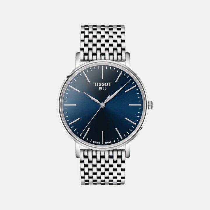 Tissot Everytime 40mm Quartz Watch – Blue Dial Steel Mesh