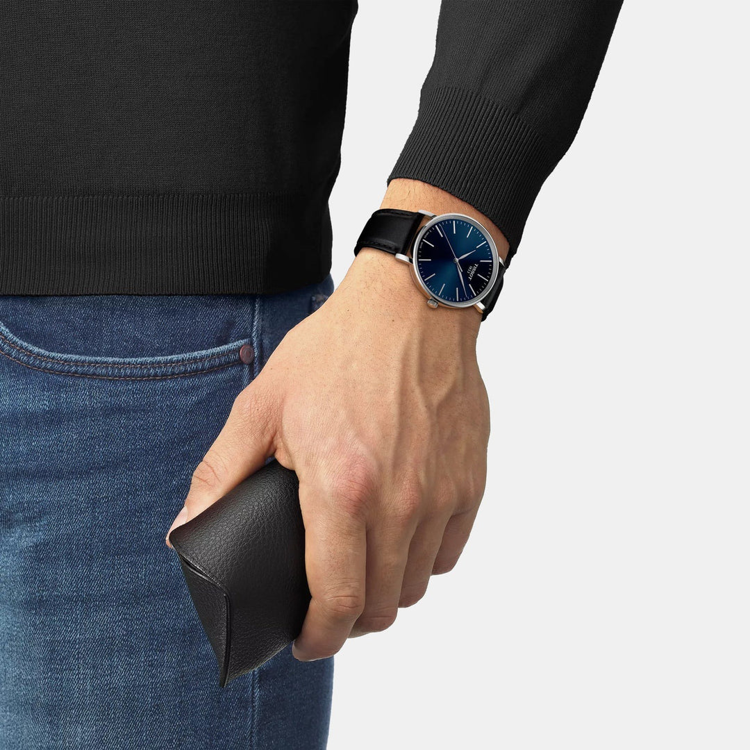 Tissot Everytime 40mm Quartz Watch – Blue Dial Leather Strap