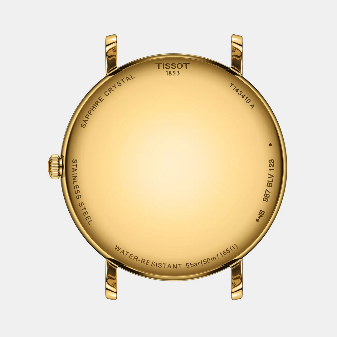 Tissot Everytime 40mm Quartz Watch – Green Dial Yellow Gold Mesh