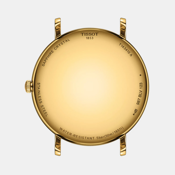 Tissot Everytime 40mm Quartz Watch – Green Dial Yellow Gold Mesh