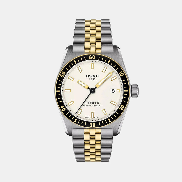 Tissot PRS 516 Powermatic 80 40mm Automatic Watch – Silver Dial Two-Tone