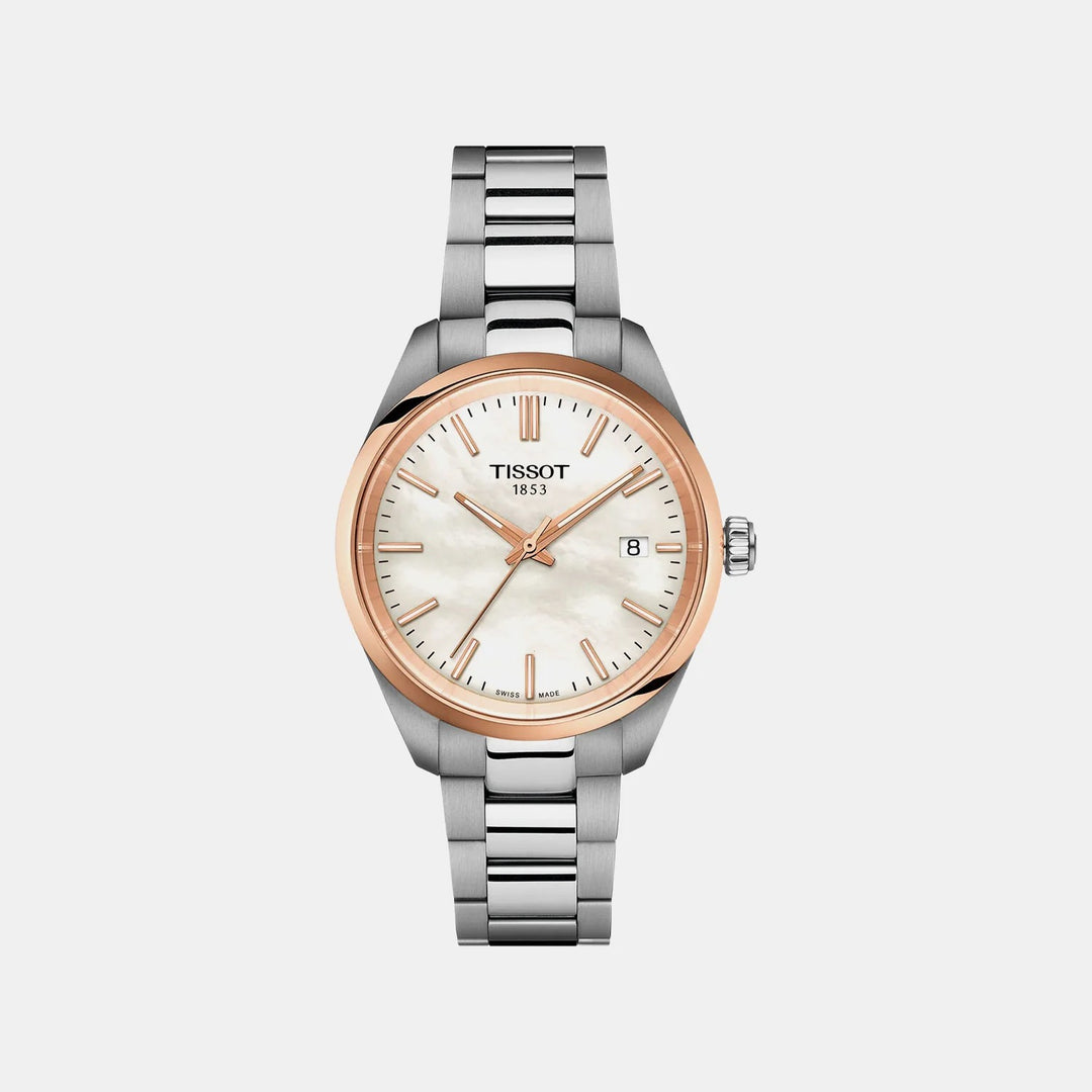 Tissot PR 100 34mm Quartz Watch – Mother of Pearl Dial Two-Tone
