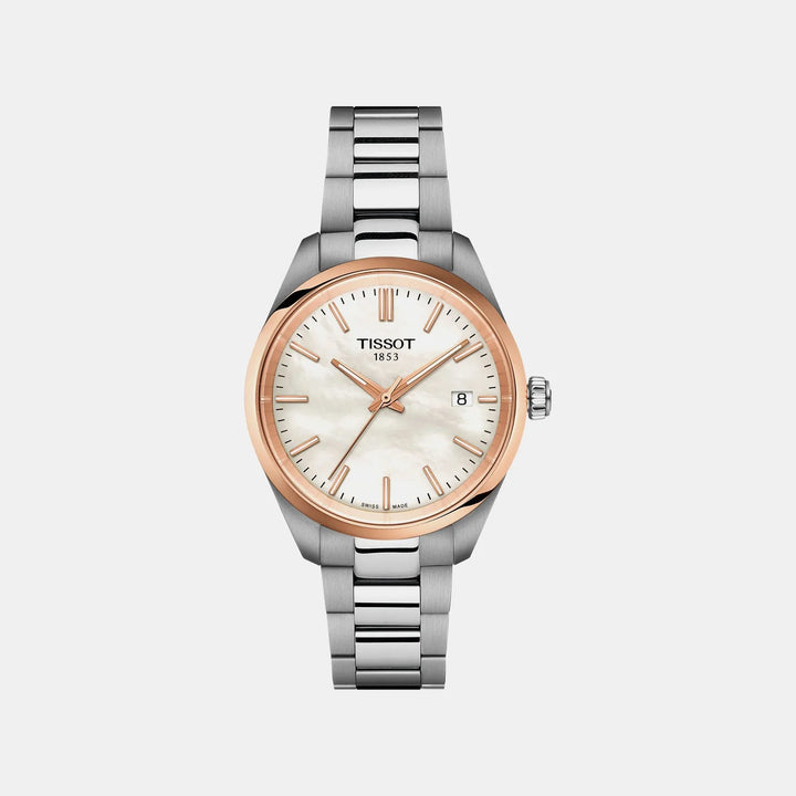 Tissot PR 100 34mm Quartz Watch – Mother of Pearl Dial Two-Tone