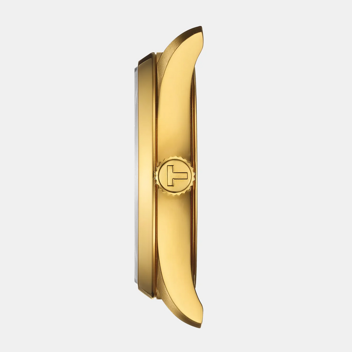 Tissot PR 100 34mm Quartz Watch – Champagne Dial Yellow Gold PVD