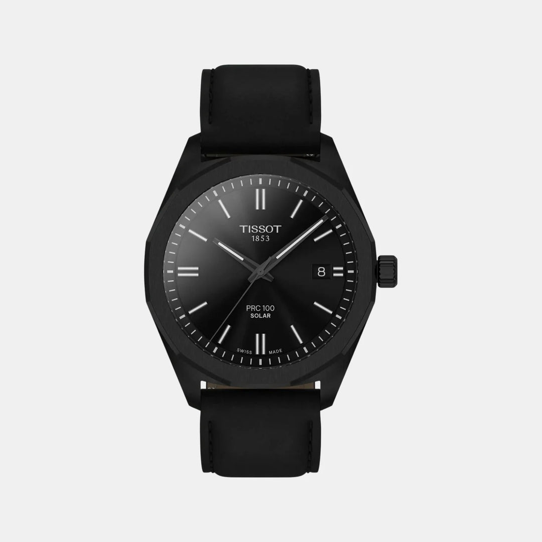 Tissot PRC 100 Solar 39mm Quartz Watch – Black Dial Black PVD