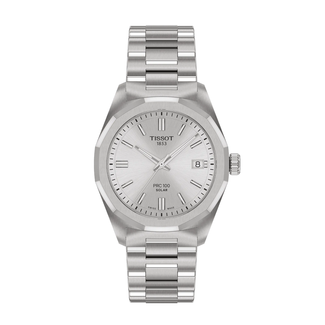 Tissot PRC 100 Solar 34mm Silver Dial Stainless Steel