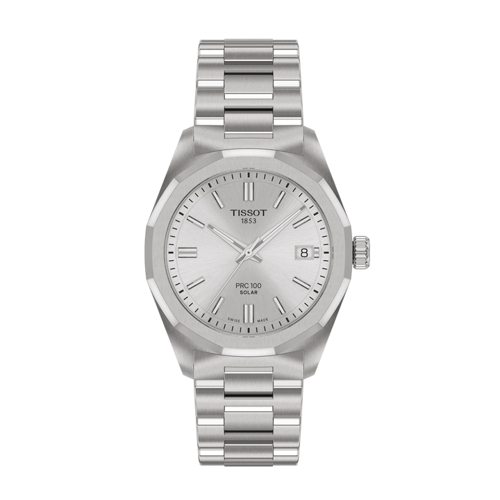 Tissot PRC 100 Solar 34mm Silver Dial Stainless Steel